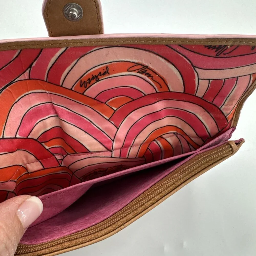 Sigrid Olsen Wallet Tan Leather Clutch Zip Pocket Cards Holder Money Pouch Lined - Picture 4 of 12